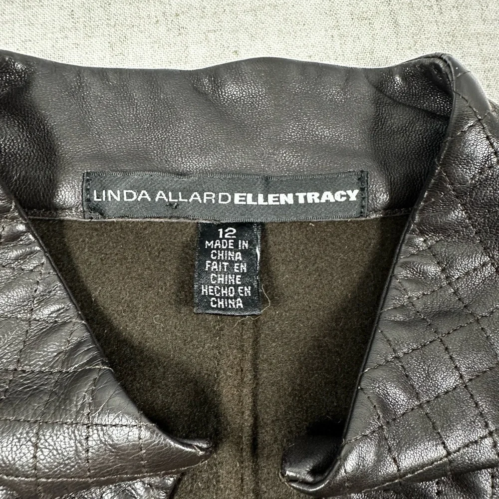 Linda Allard for Ellen Tracy Quilted Leather Vest Size 12